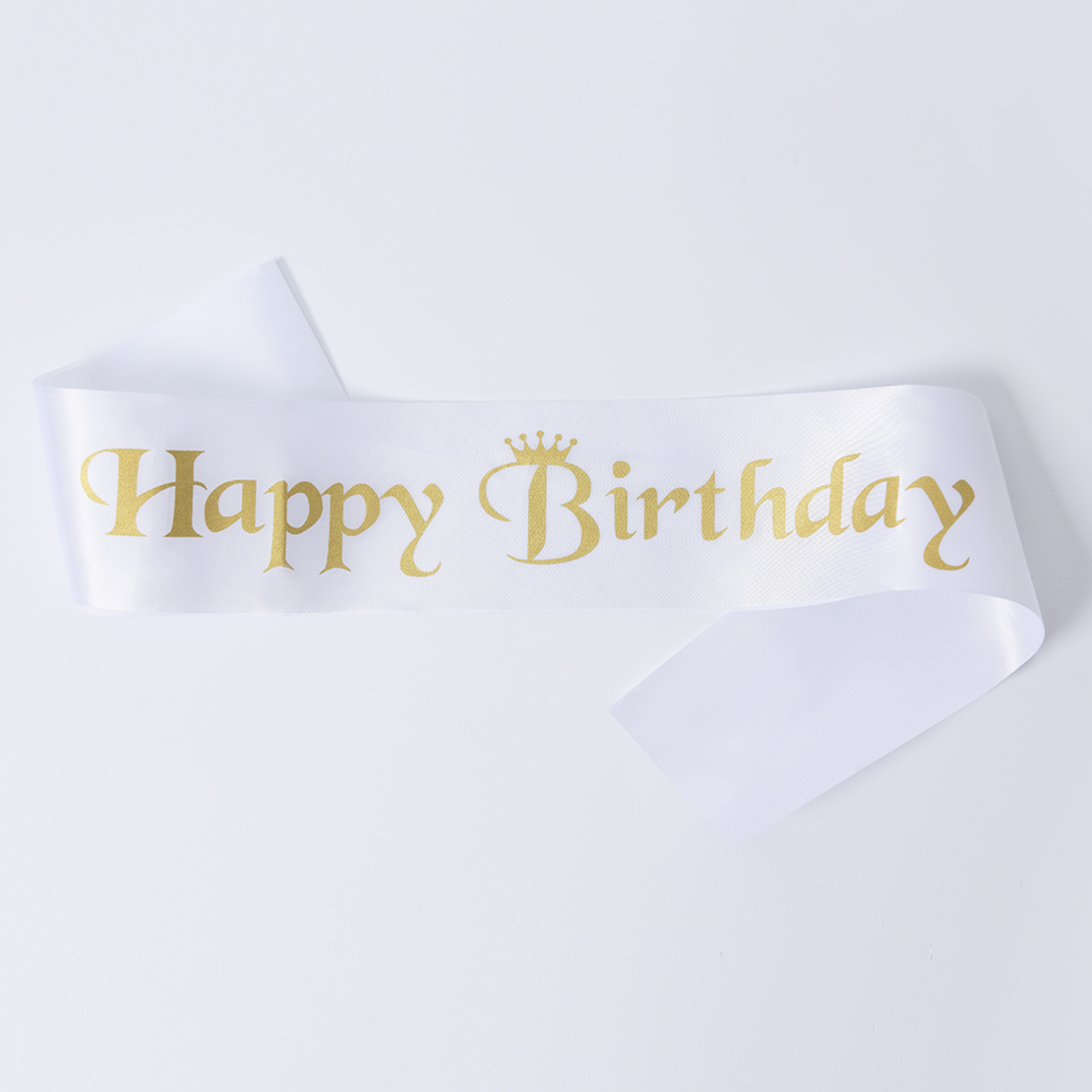 Birthday sash - white crown