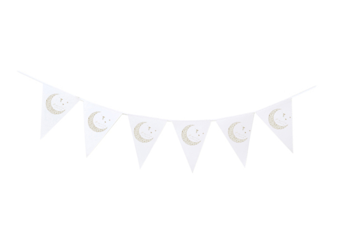 Ramadan flag banner - shiny gold, 3m