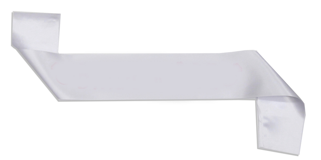 Plain sash - white satin