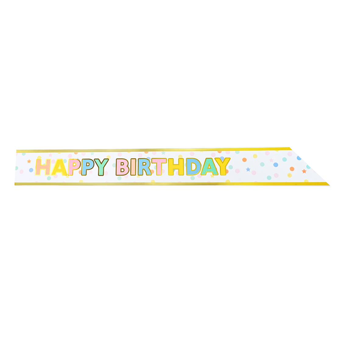 Birthday sash - shiny foil paper, colorful dots