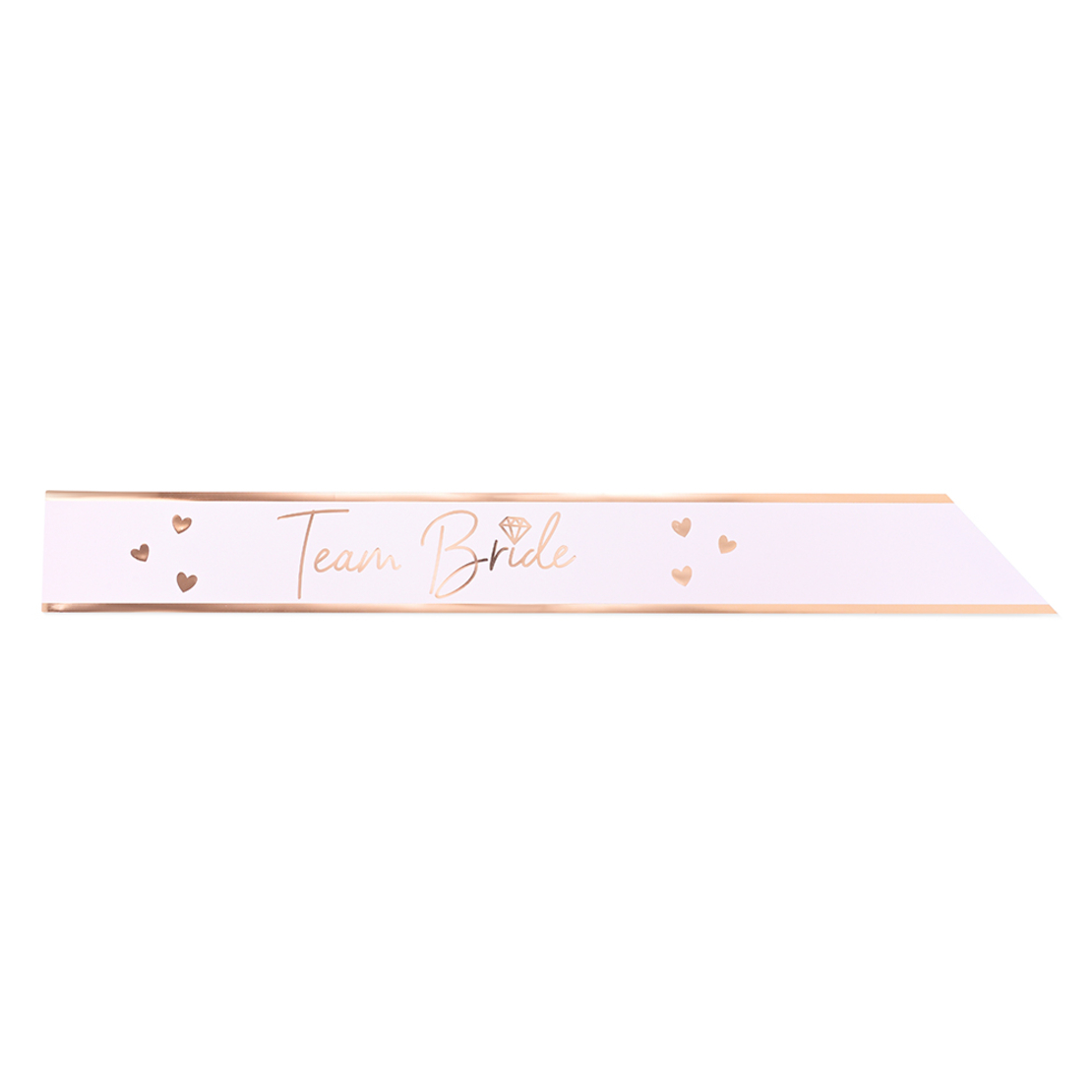 Team bride sash - shiny foil paper, rose gold text
