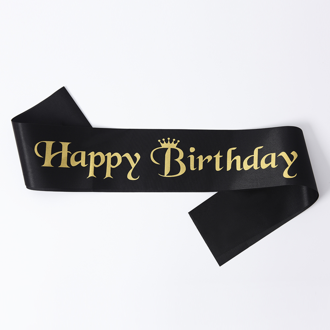Birthday sash - black crown