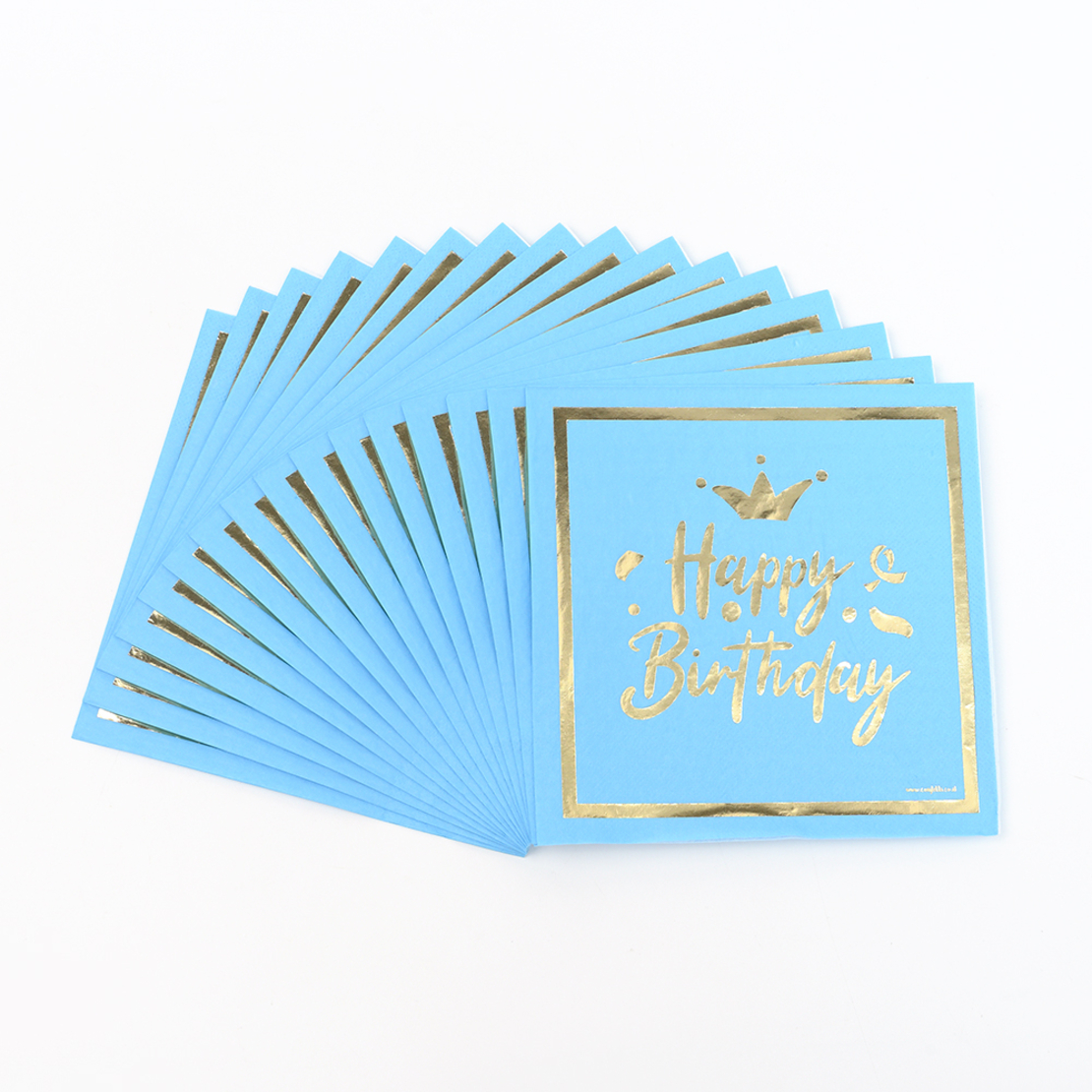 Happy Birthday Blue Napkins 16pcs