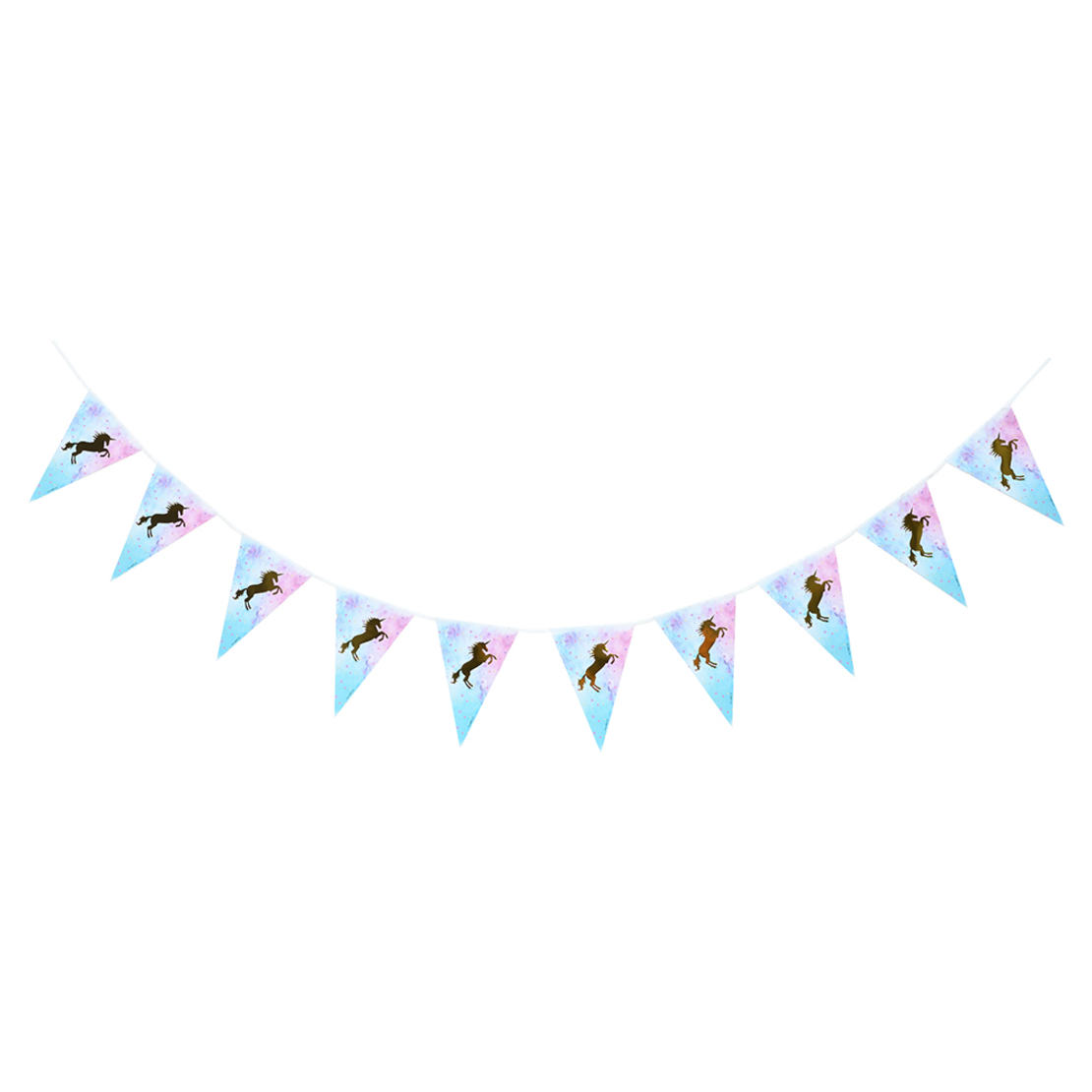 Unicorn flag banner - shiny gold, 3m