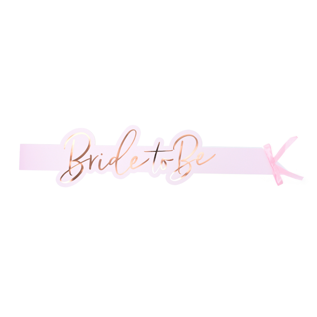 Bride sash - shiny foil paper, rose gold design