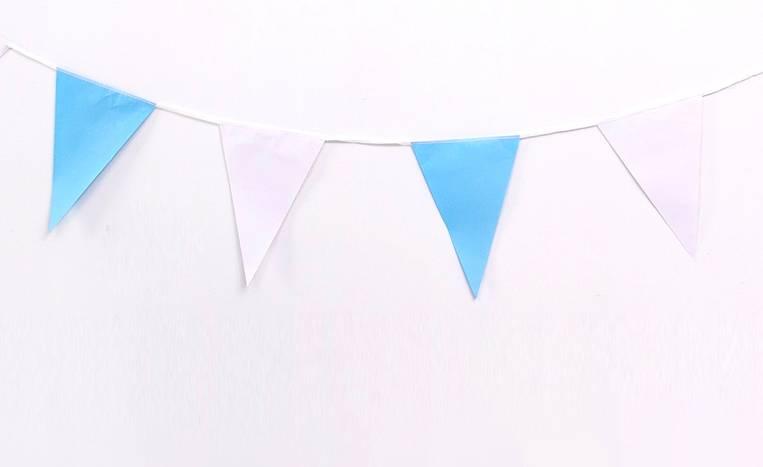 Flag banner - light blue/white