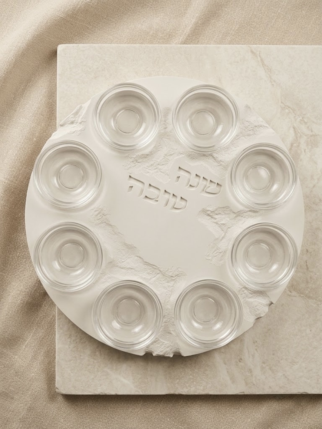 מגש ראש השנה בדגם ״דמוי אבן״
