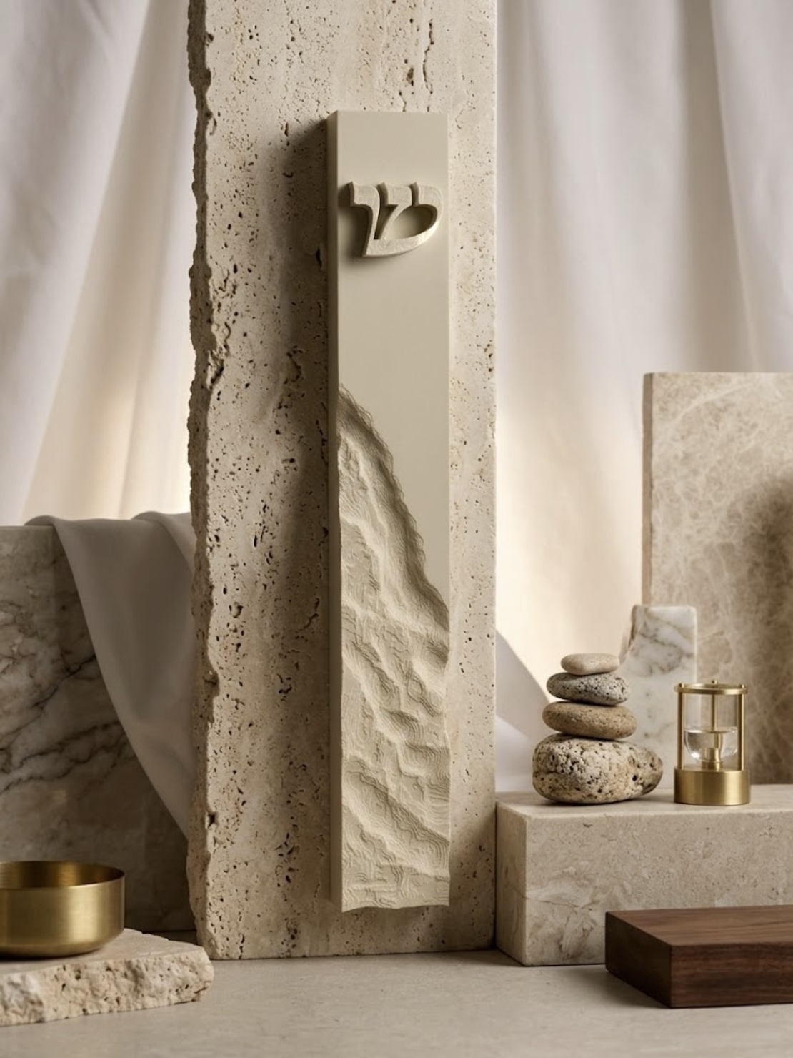 בית מזוזה לכניסה לבית / לעסק בדגם דמוי אבן