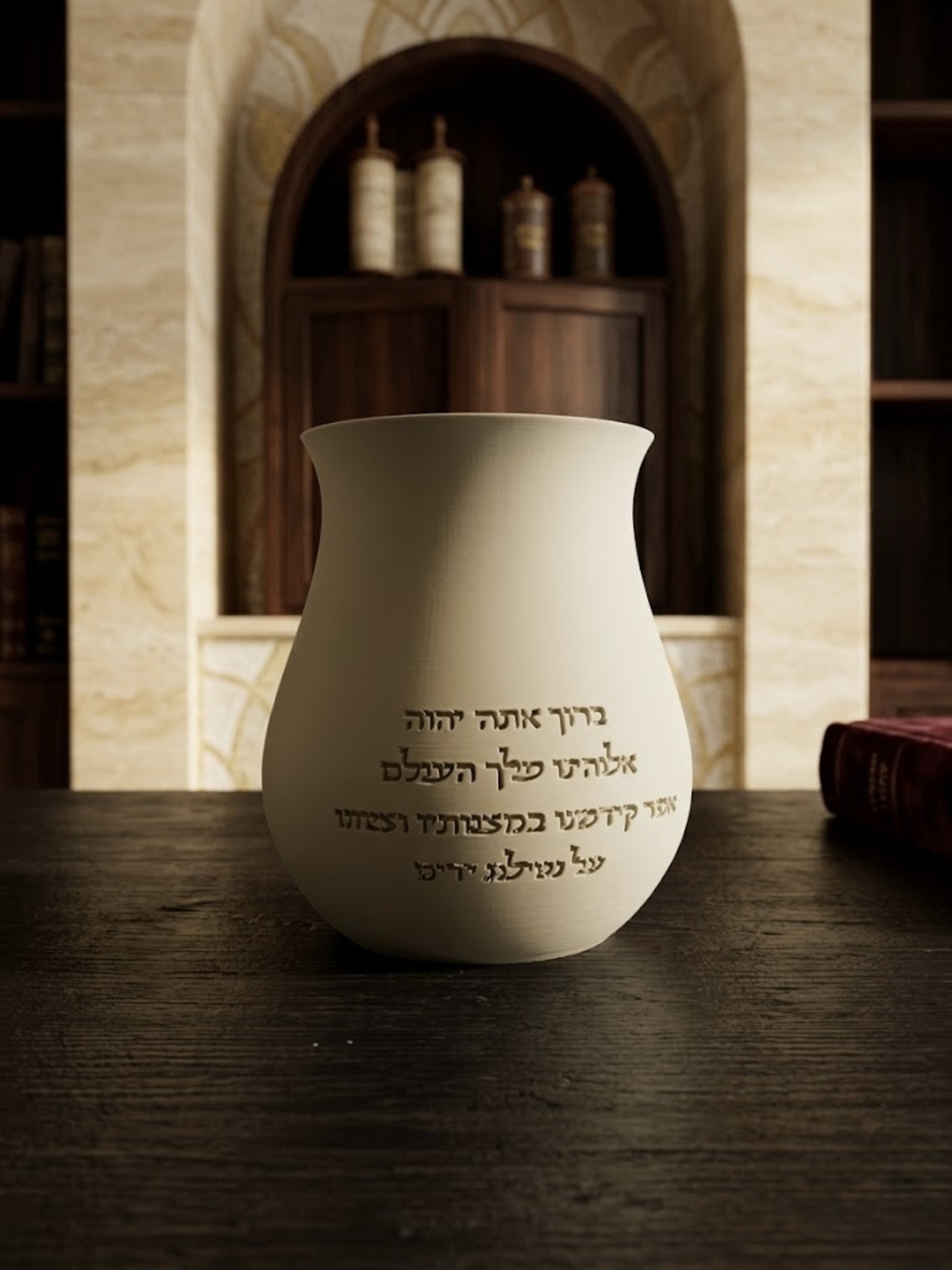 נטלה מעוגלת עם ברכה מוטבעת