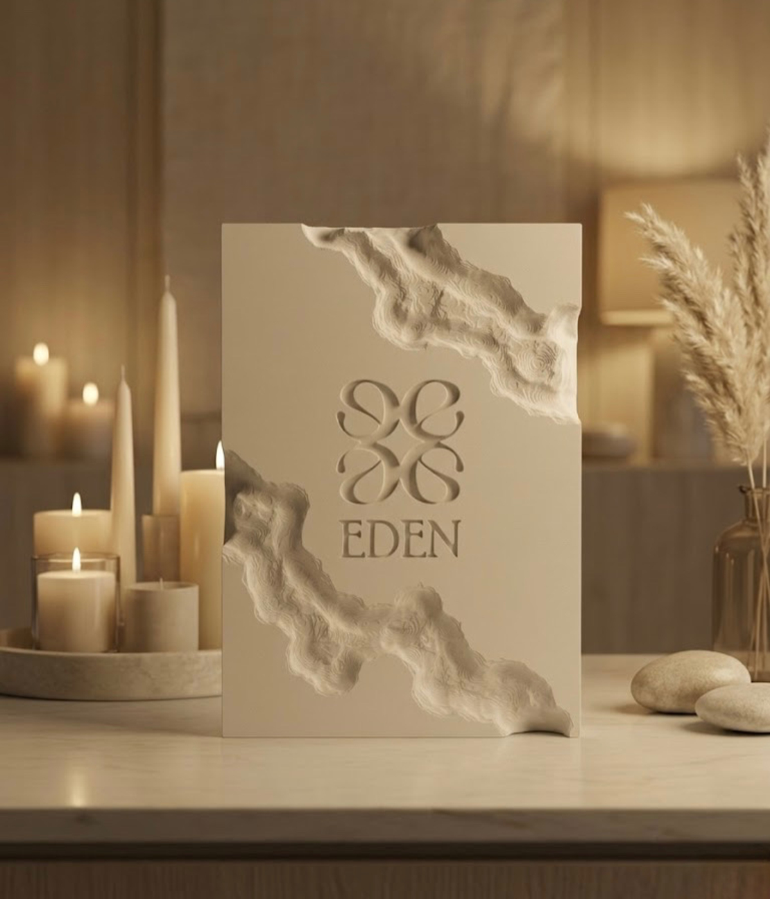 מעמד דמוי אבן מלבני עם הטבעה לבחירה