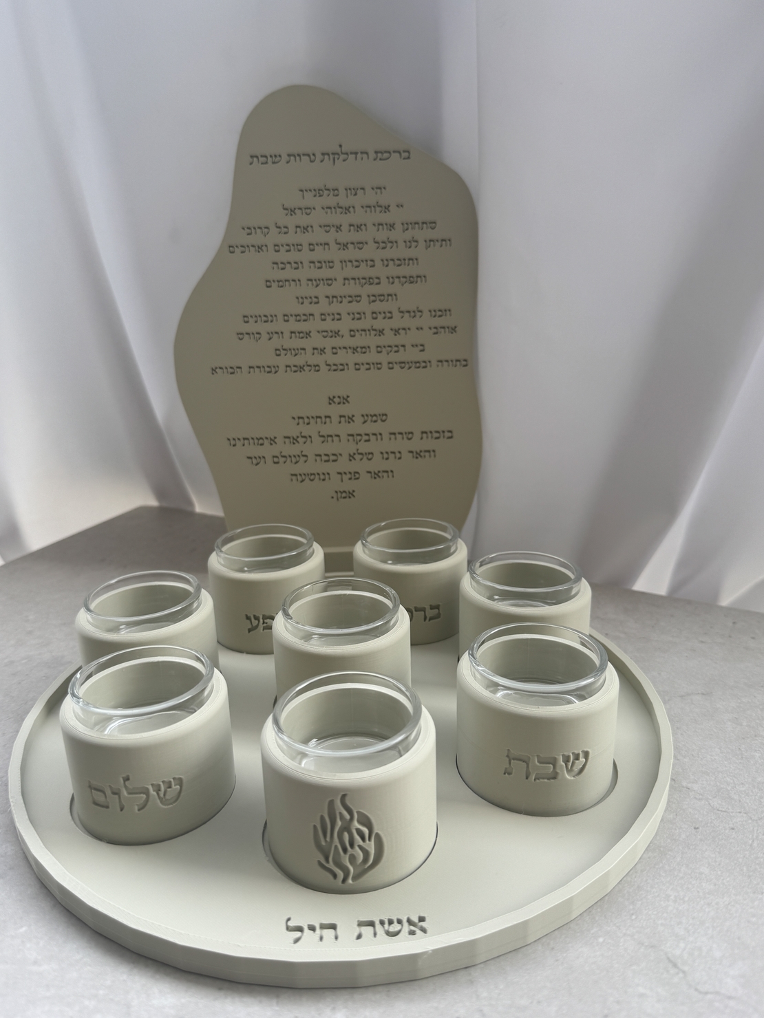 סט הדלקת נרות -8 פמוטים דגם גלים