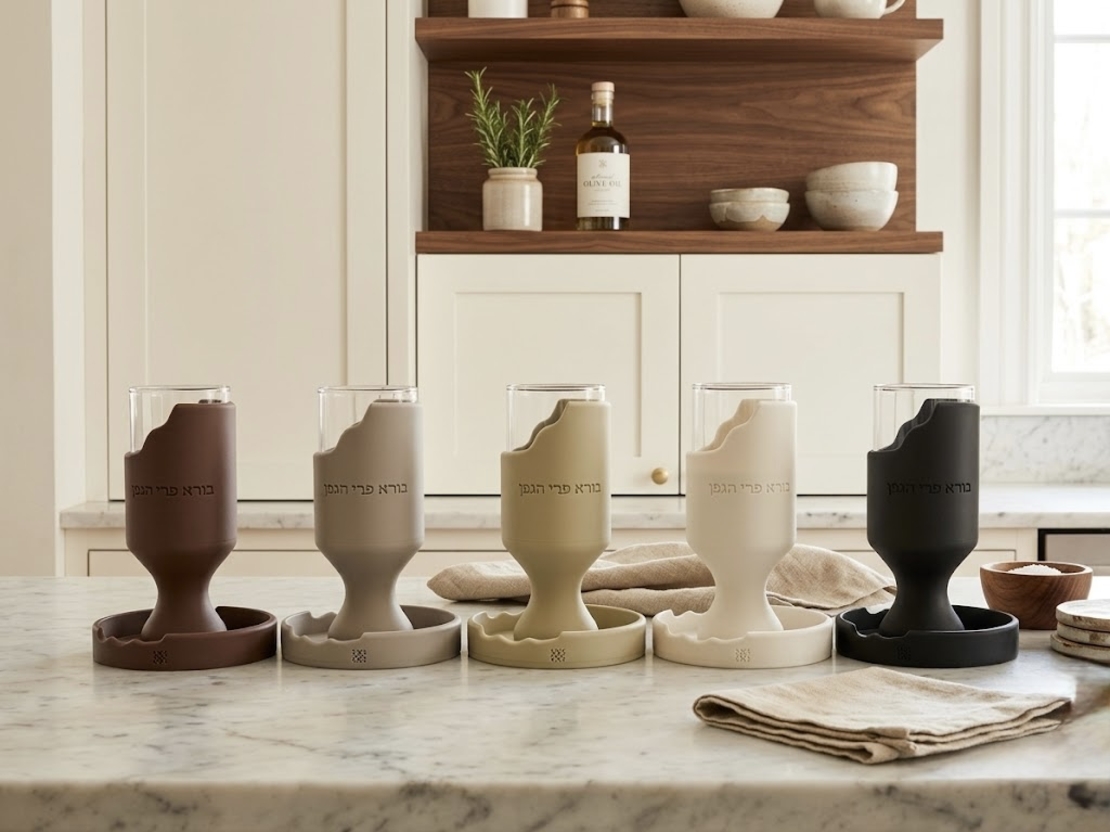 גביע קידוש עם תחתית בדגם עדן