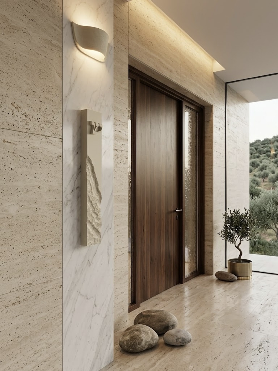 בית מזוזה לכניסה לבית / לעסק בדגם דמוי אבן