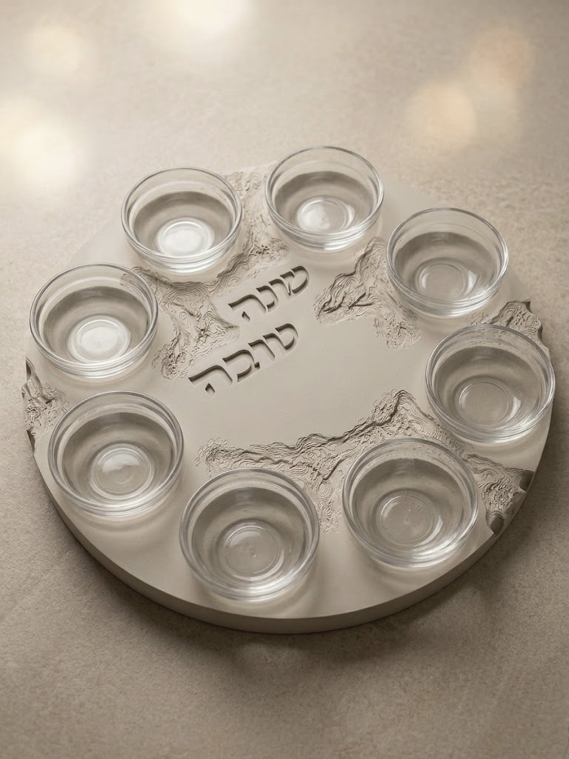 מגש ראש השנה בדגם ״דמוי אבן״