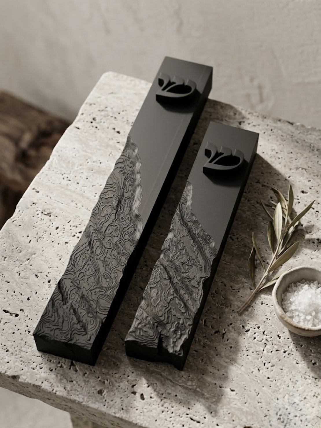 בית מזוזה לבית / לעסק בדגם דמוי אבן