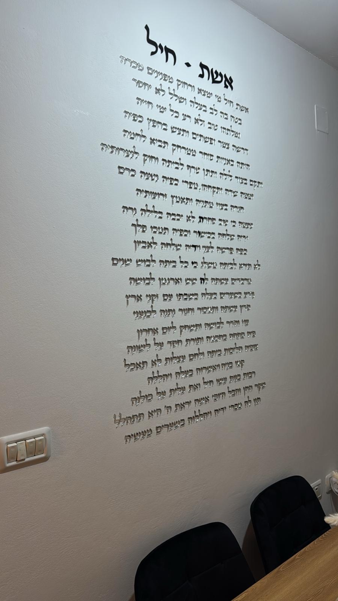 קיט אותיות מרחפות ״אשת חיל״