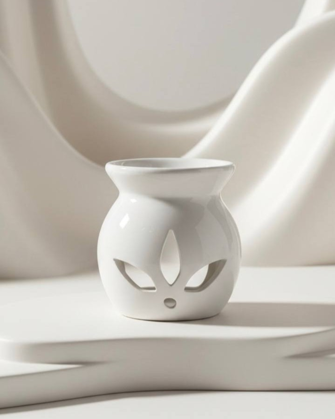 מבער קרמיקה קטן | לבן