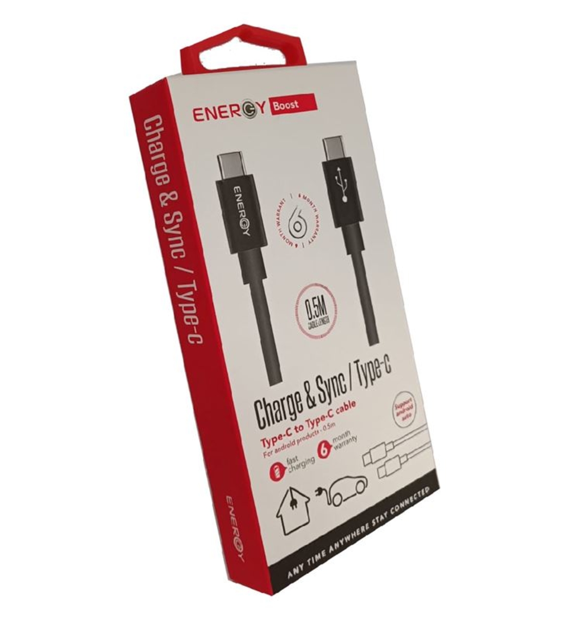 כבל ENERGY Data Cable 0.5M C to C שחור