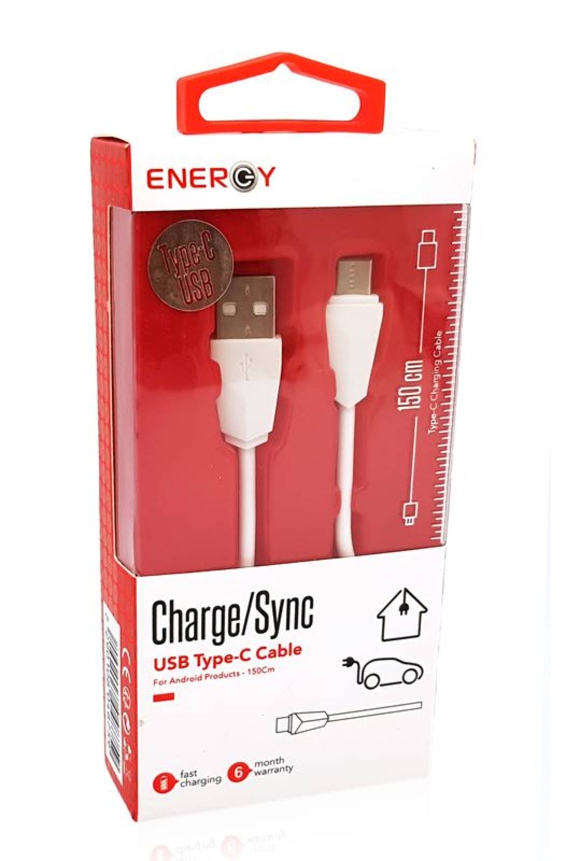 כבל ENERGY 3M USB to Type C לבן
