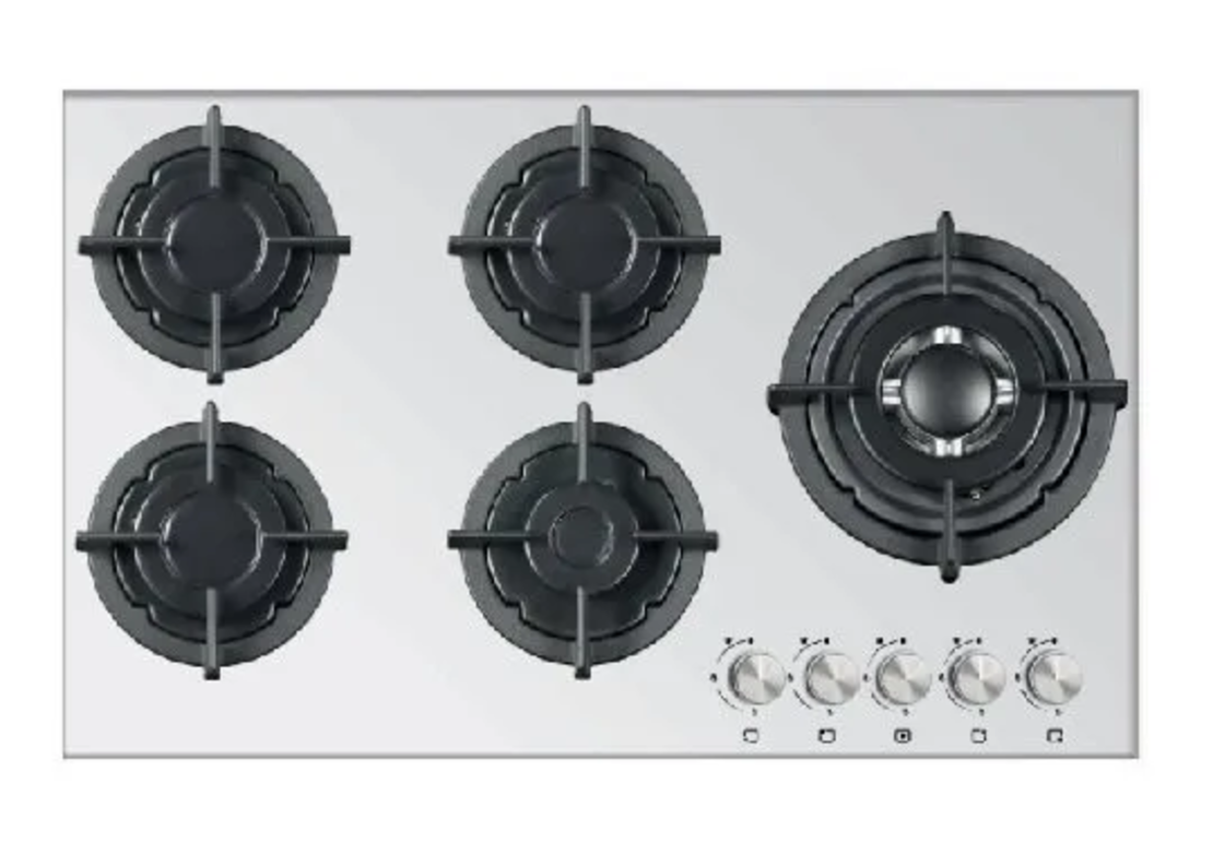 כיריים בילד אין 5 מבערים SBF 90 סמ ML-950GW זכוכית לבנה מולר Muller
