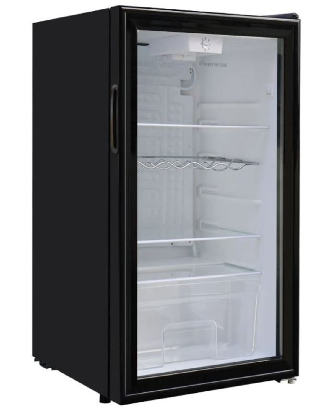 מקרר וטרינה 90 ליטר זכוכית שחור peerless BC-90 BGP