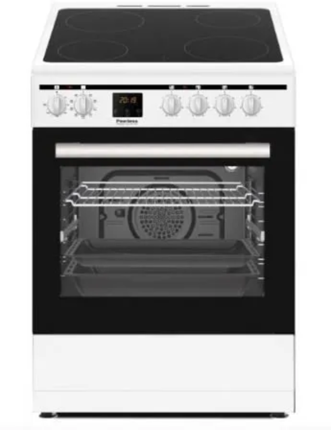 תנור משולב משטח קרמי לבן peerless PR 6060 VTR WHT