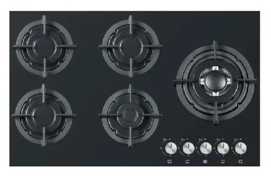 כיריים בילד אין 5 מבערים SBF 90 סמ ML-950GB זכוכית שחורה מולר Muller