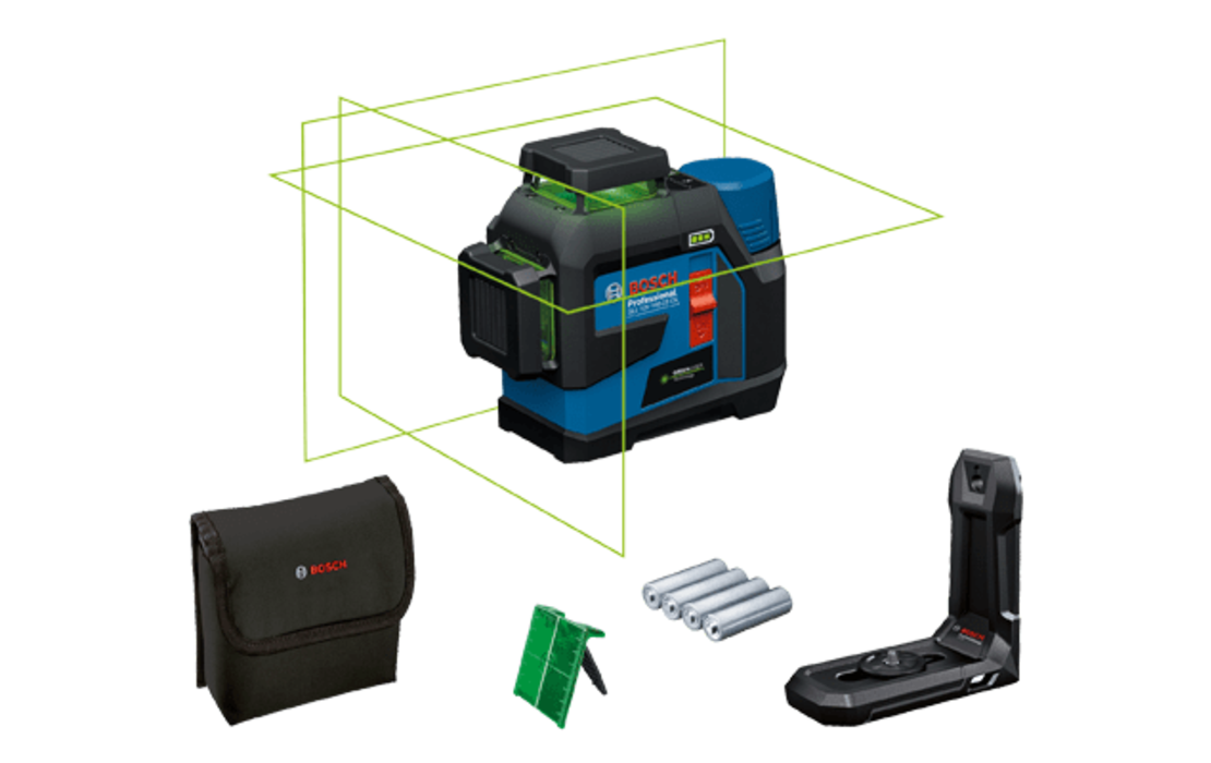 פלס לייזר צלב ירוק בוש GLL 12V-100-33 CG BOSCH