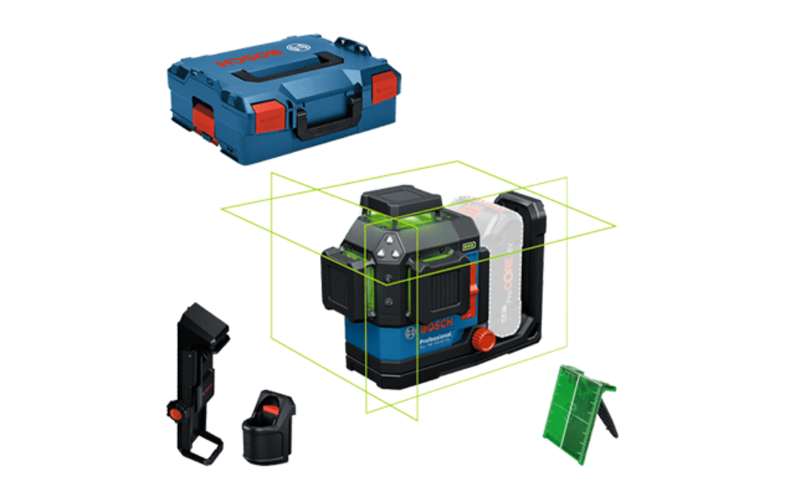 פלס לייזר 3 מעגלים ירוק בוש GLL 18V-120-33 CG BOSCH