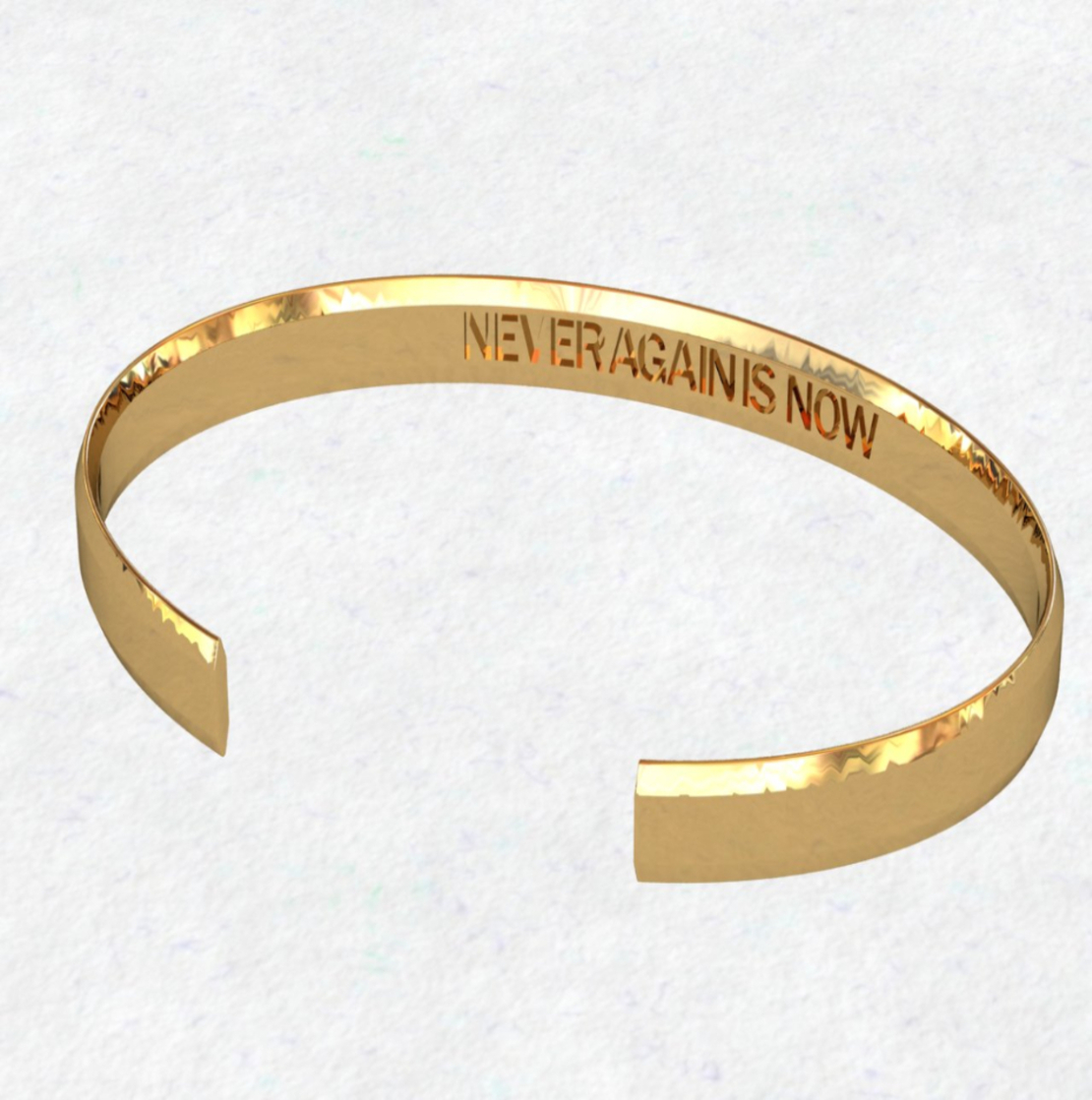 Solid 14k Yellow Gold Cuff  - NEVER AGAIN IS NOW