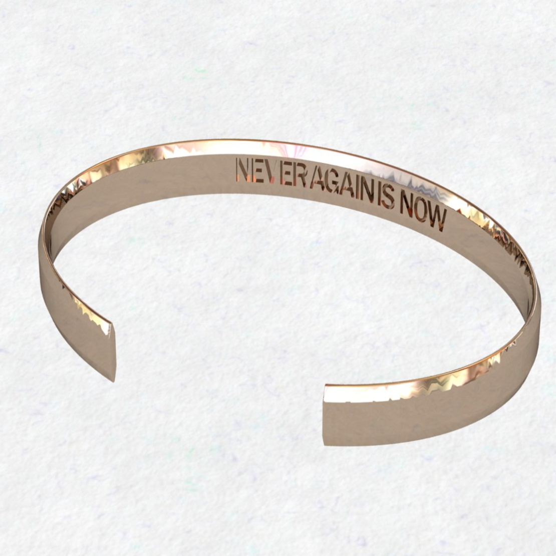 Solid 14k Rose Gold Cuff  - NEVER AGAIN IS NOW