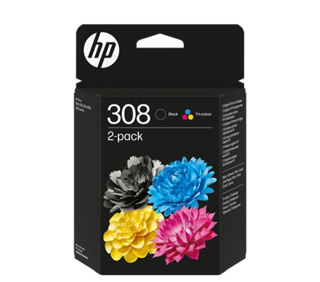 דיו שחור וצבעוני מקורי למדפסת-HP 308 7FP21UE