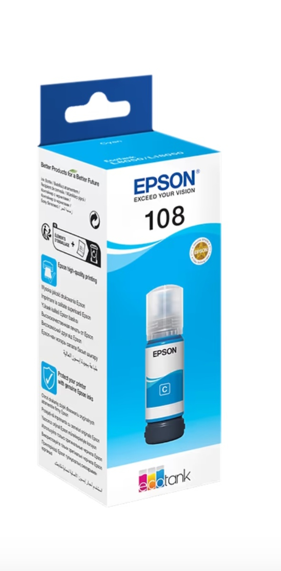 דיו כחול מקורי למדפסת אפסון T108 C