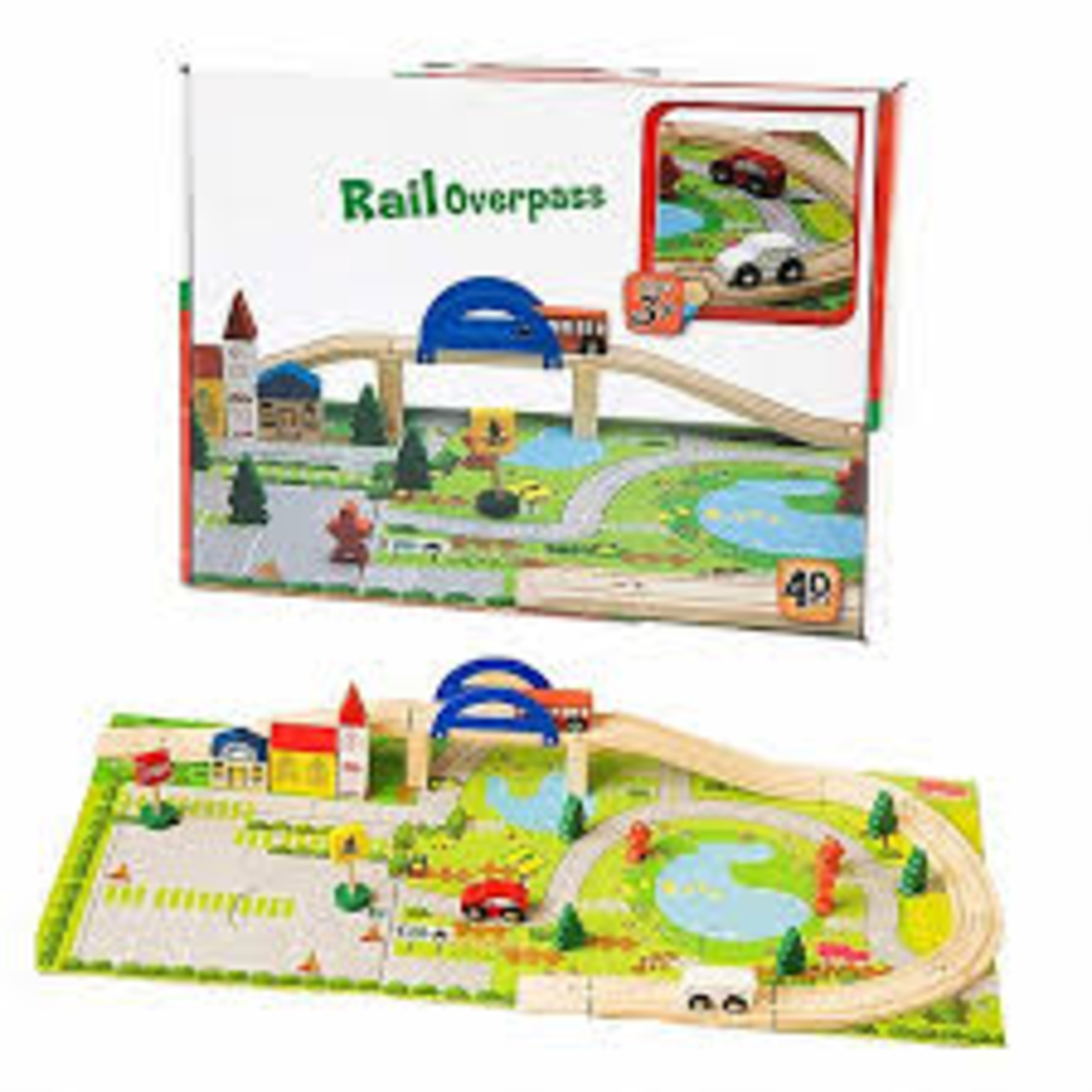 רכבת עץ מסילות 40 חלק 32X24 סמ לוקס