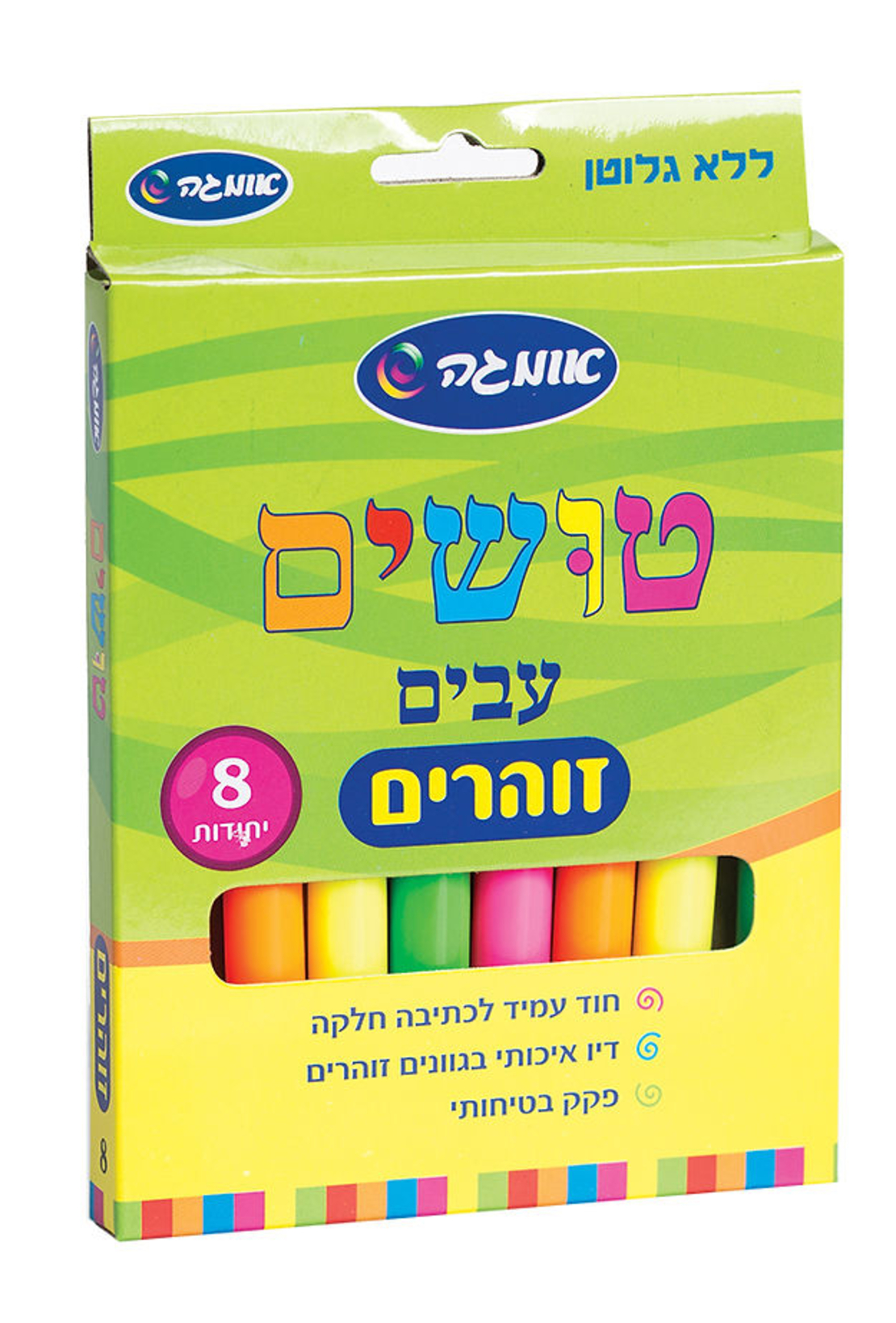 טושים עבים זוהרים 8 בקופסא