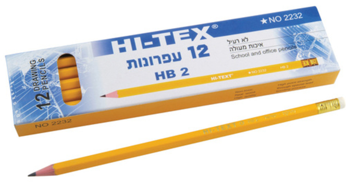 הייטקס עיפרון +מחק משופר 1/12