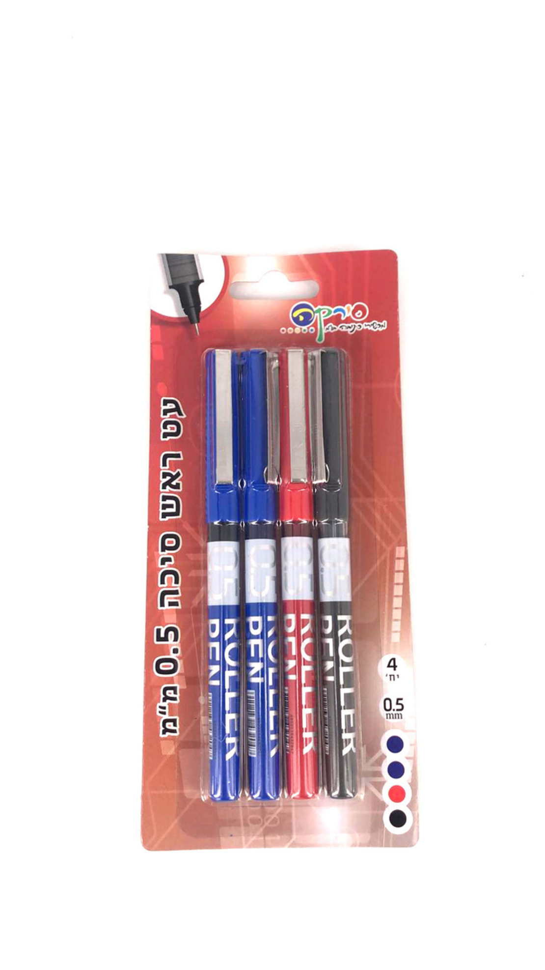 עט ראש סיכה 0.5 סט 4 מעורב