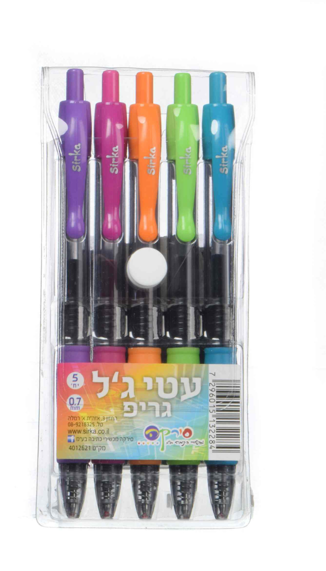 עט ג'ל גריפ 0.7 סט 5 פסטל