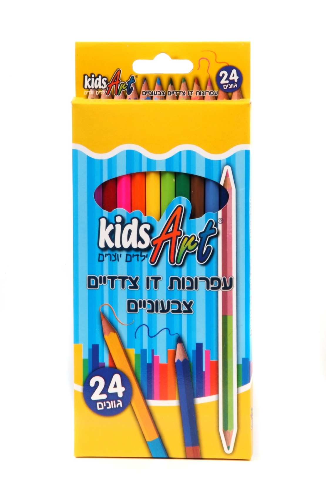 מארז 12 עפרונות דו צדדי 24 גוונים