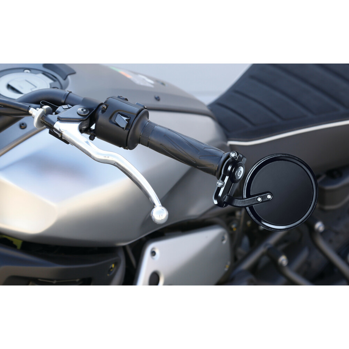 זוג מראות כידון אלומיניום עגולות LAMPA Dernier בצבע שחור