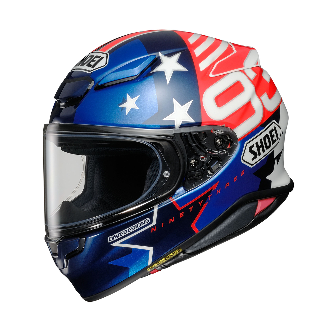 קסדת SHOEI NXR2 MARQUEZ AMERICAN SPIRIT TC-10 כחול/אדום/לבן