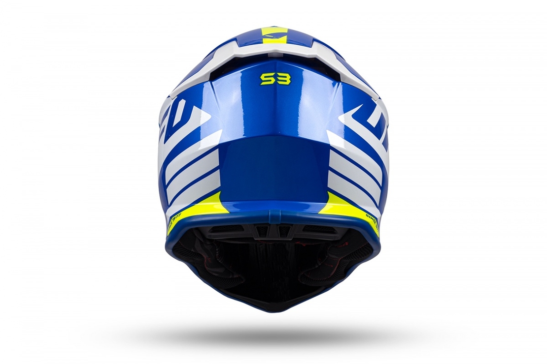 קסדת שטח UFO INTREPID כחול/לבן/צהוב זרחני