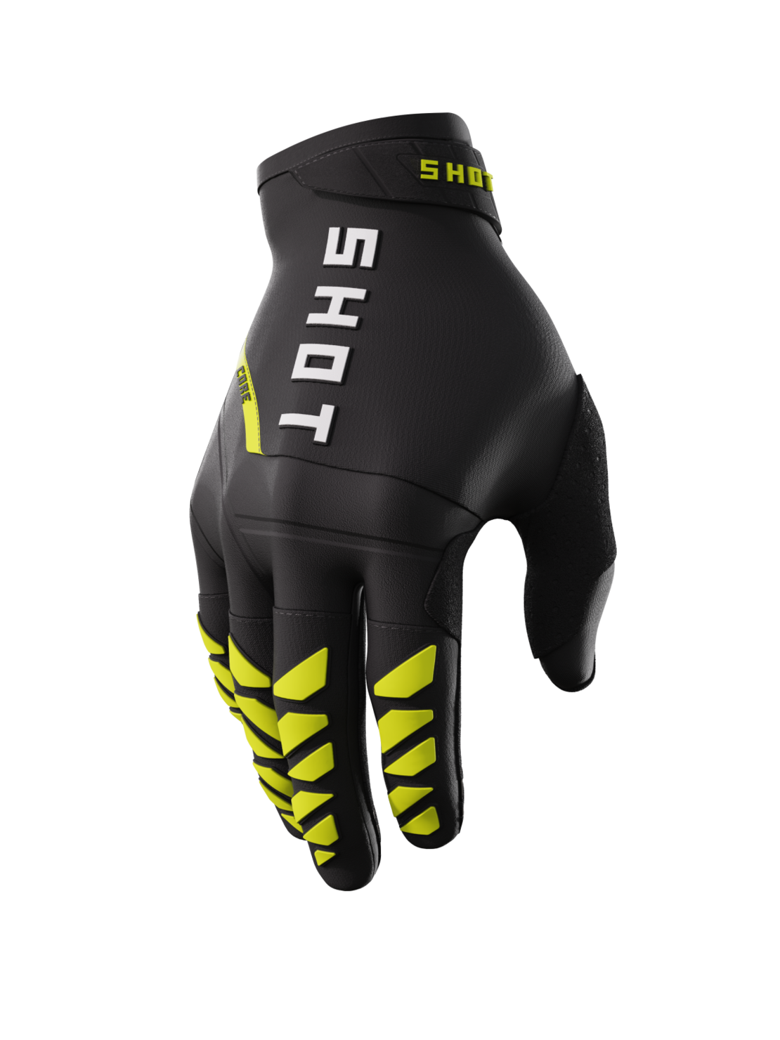 כפפות שטח SHOT Core Neon Yellow שחור/צהוב זוהר