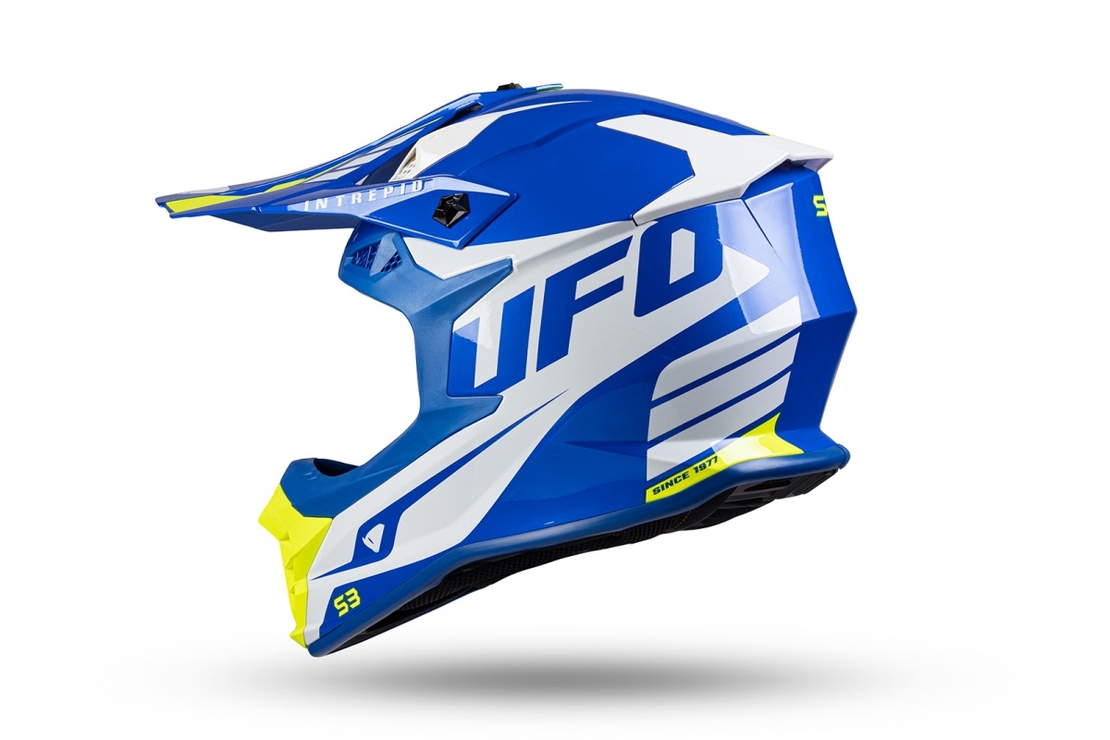 קסדת שטח UFO INTREPID כחול/לבן/צהוב זרחני