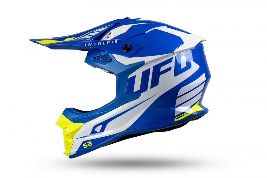 קסדת שטח UFO INTREPID כחול/לבן/צהוב זרחני