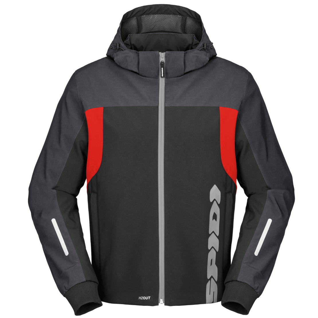 מעיל קפוצ׳ון SPIDI Hoodie H2Out II שחור/אדום