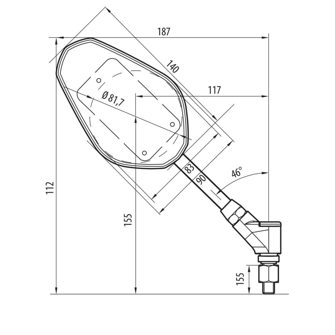 זוג מראות ספורטיביות מתכווננות דגם LAMPA Trident