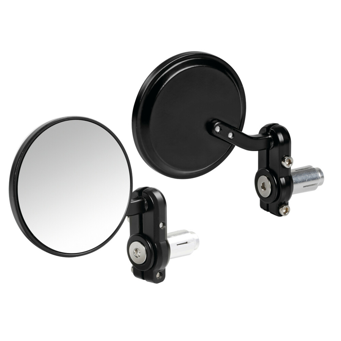 זוג מראות כידון אלומיניום עגולות LAMPA Dernier בצבע שחור