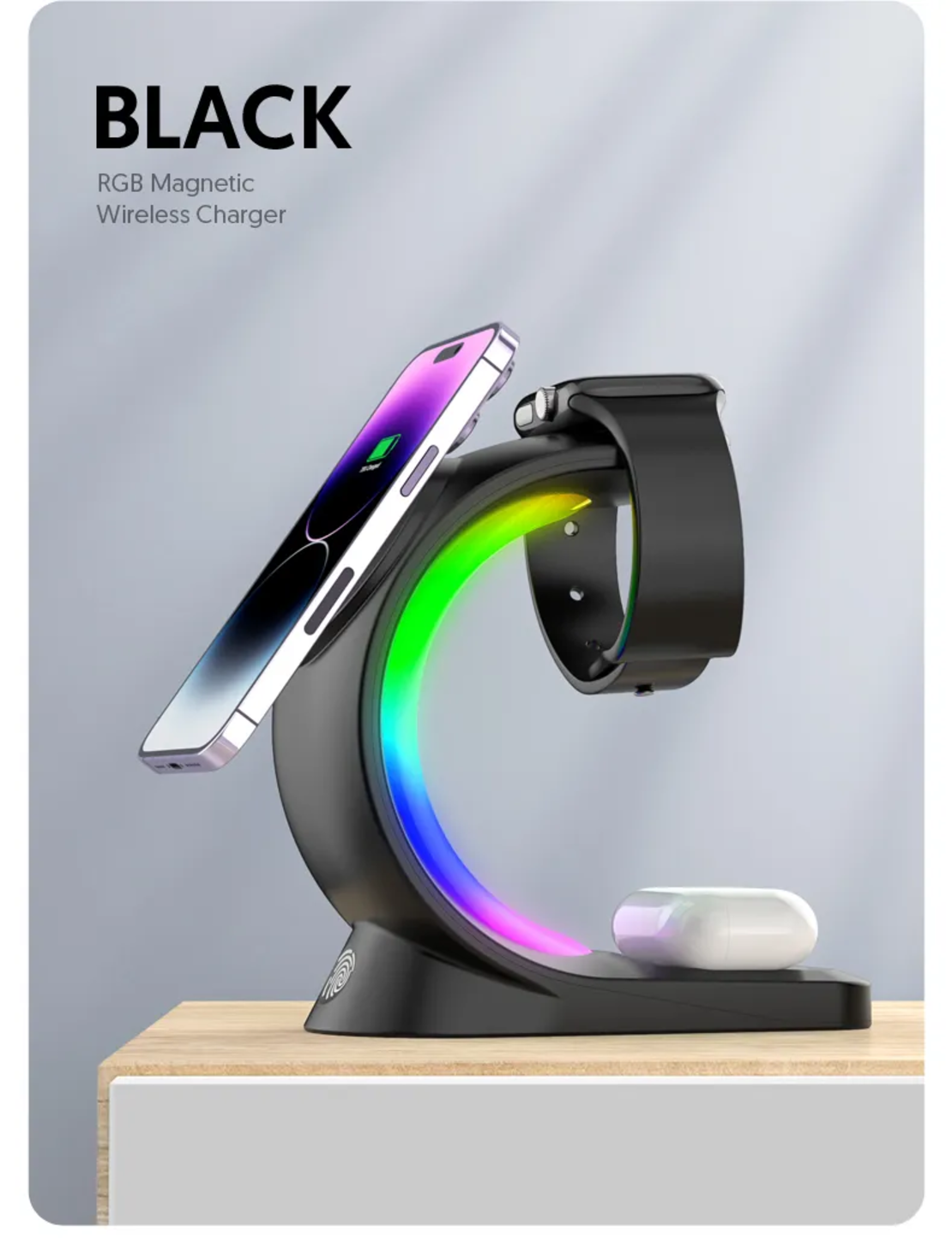 מטען אלחוטי מגנטי תחנת טעינה עבור AIRPODS PRO I-PHONE WATCH