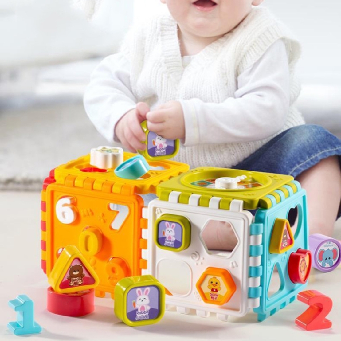 קוביית אבני בניין דיגיטליות צעצוע לחינוך מוקדם לתינוק